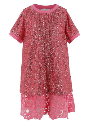 Ermanno Scervino Short Sleeve Sequin Dress Ermanno Scervino