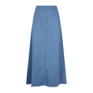 Parni Fringe Denim Midi Skirt - Skirts