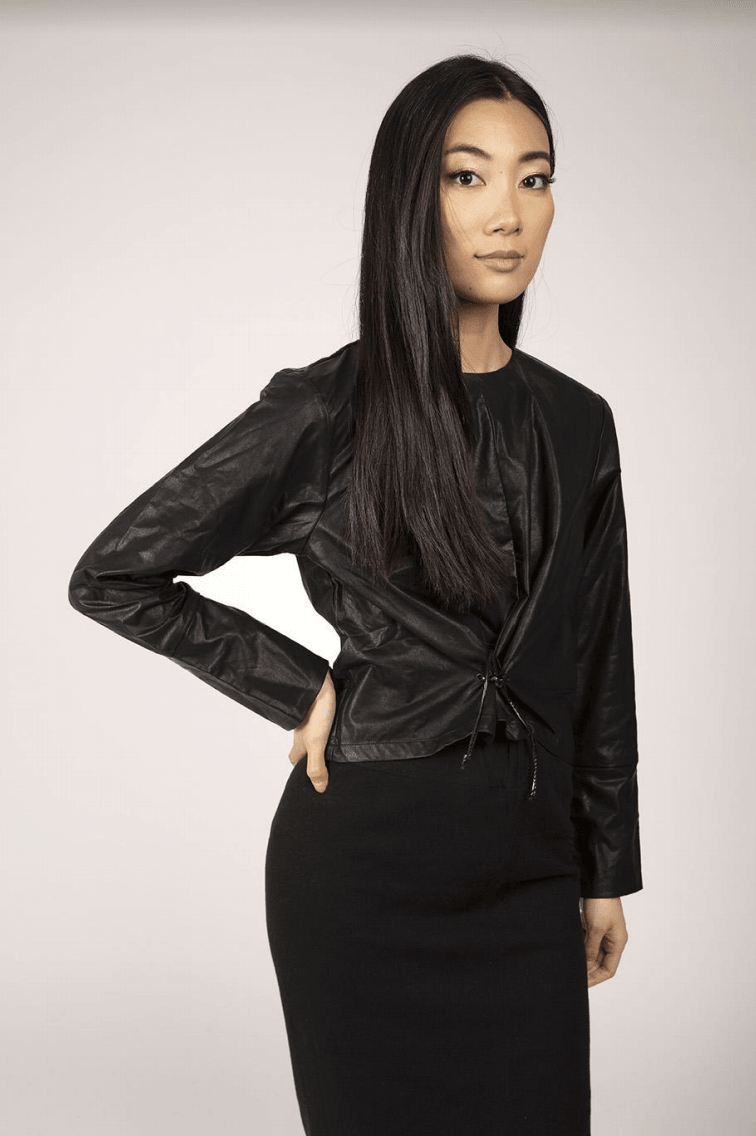 Static Leather Pull Front Top - PinkOrchidFashion