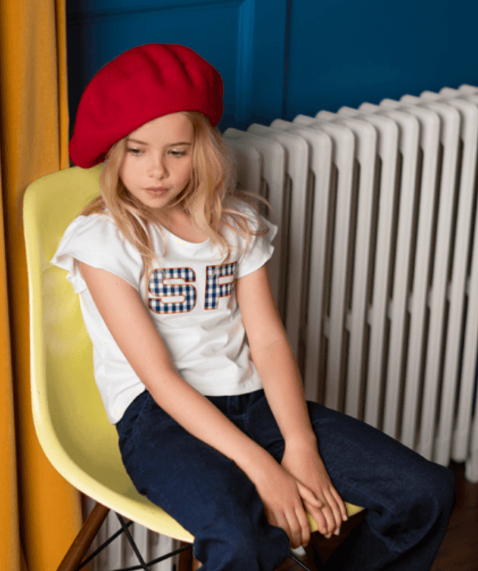 Sonia Rykiel Gingham Logo Fama Tee - PinkOrchidFashion