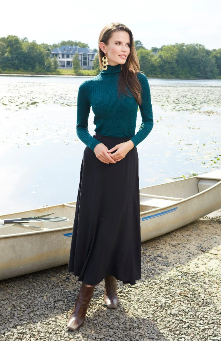 Pashmina Basic Rib Mock Neck Top - Shirts & Tops