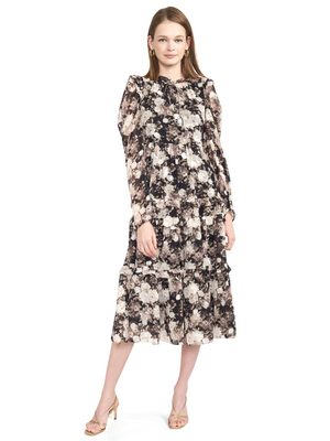 En Saison Printed Tiered Midi Dress - Dresses