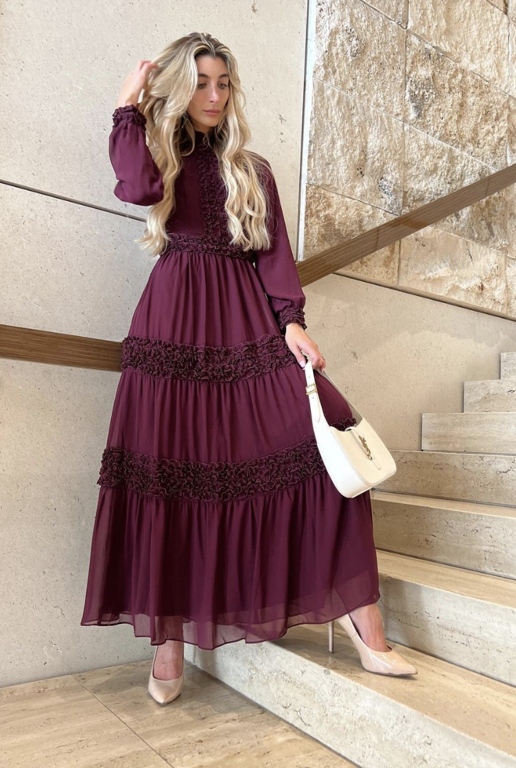 Legally Red Chiffon Maxi Dress - Dresses