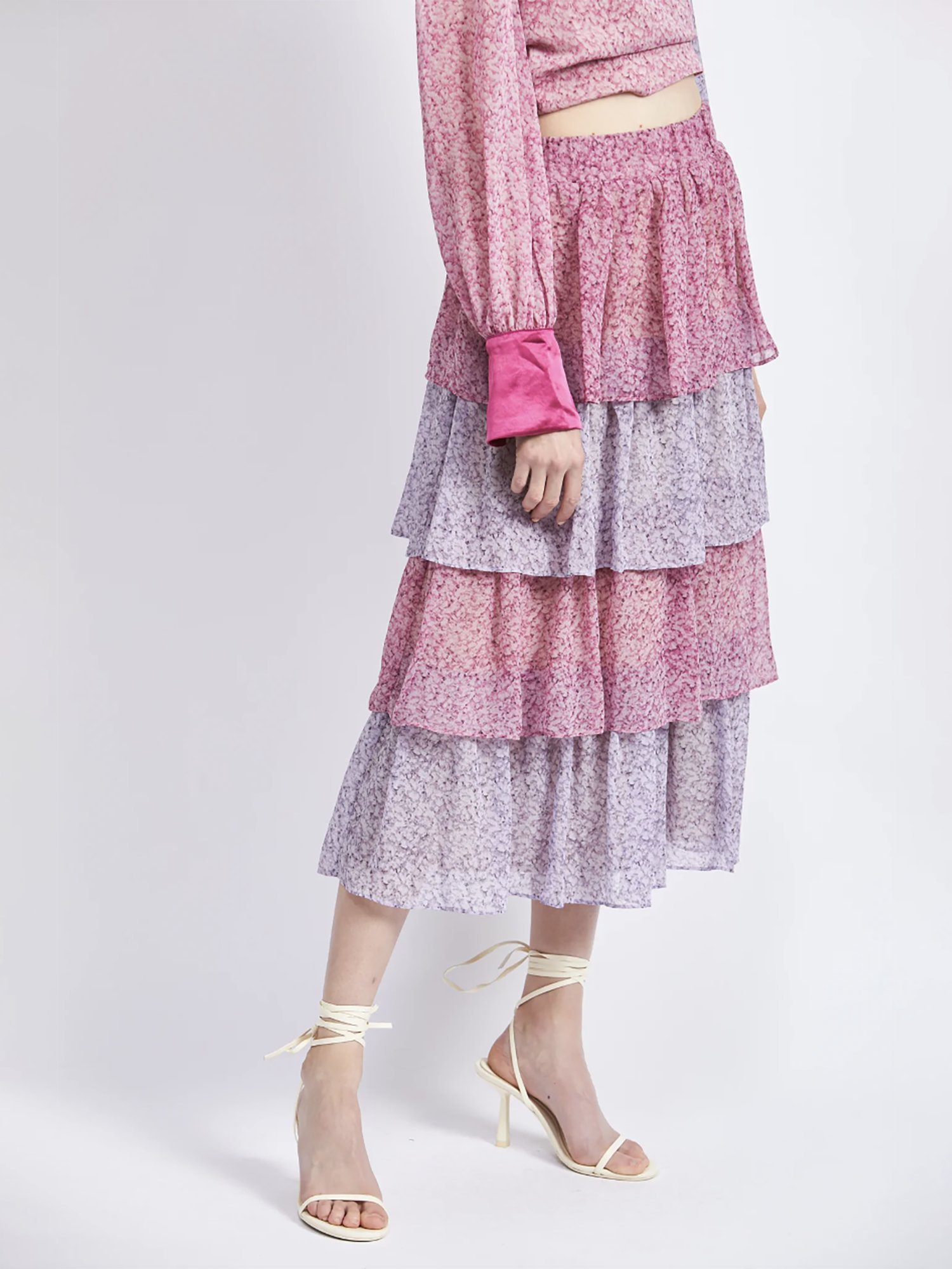 En Saison Tiered Cancan Midi Skirt - Skirts