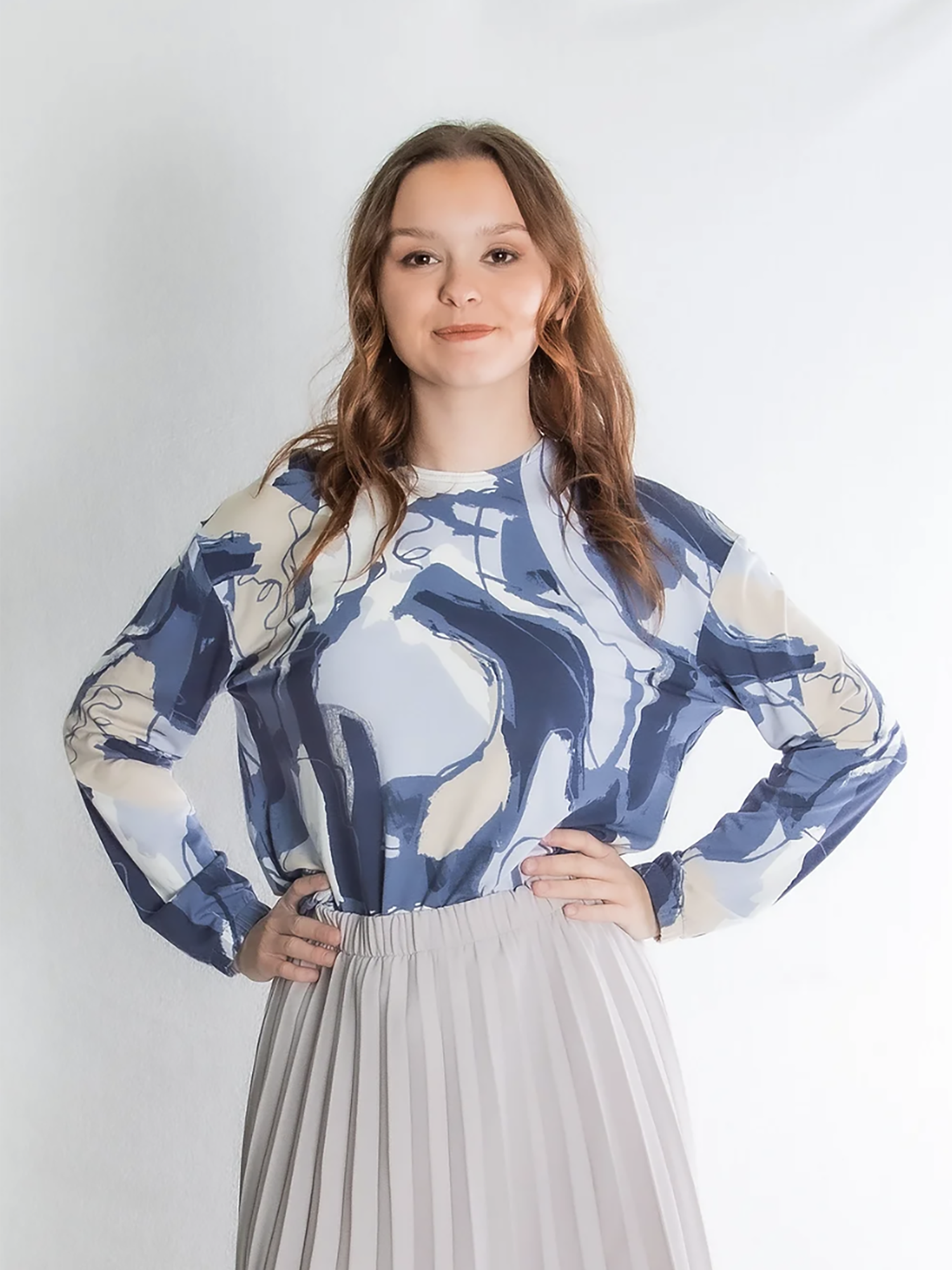 Sportchic Banded Patterned Tee Top - Shirts & Tops