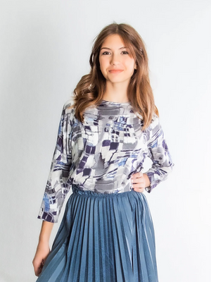 Sportchic Banded Patterned Tee Top - Shirts & Tops
