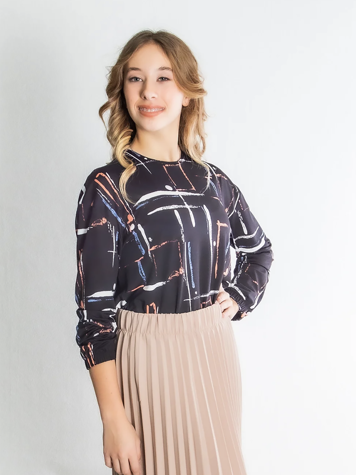 Sportchic Banded Patterned Tee Top - Shirts & Tops