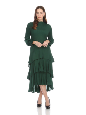 Veeca Long Sleeve Multi-Layer Dress - Dresses