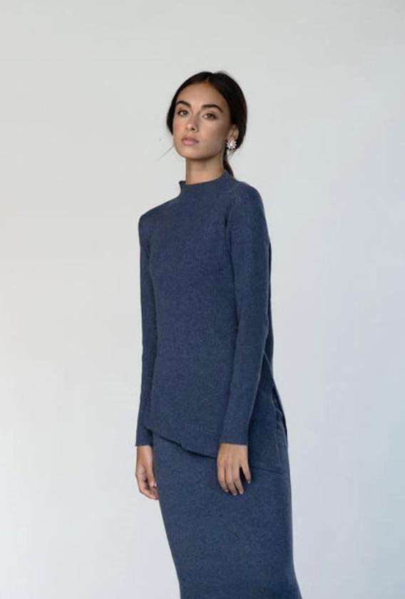 Meli Diagonal Ribbed Sweater vendor-unknown