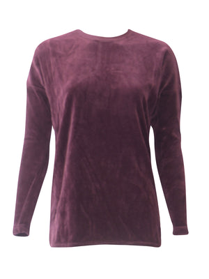 Hard Tail Velour Slouchy Pullover Top (V-184) - Tops