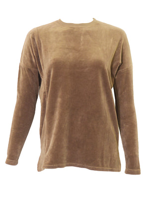 Hard Tail Velour Slouchy Pullover Top (V-184) - Tops