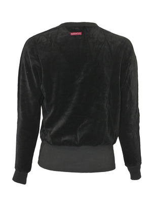 Hard Tail Velour Long Sleeve Banded Pullover Top (V-199) - Tops