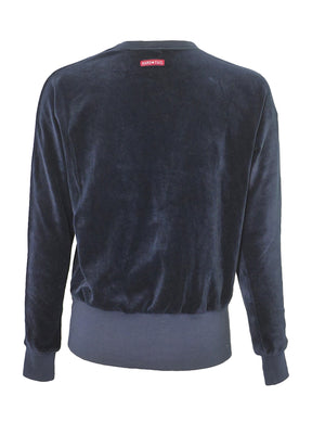 Hard Tail Velour Long Sleeve Banded Pullover Top (V-199) - Tops