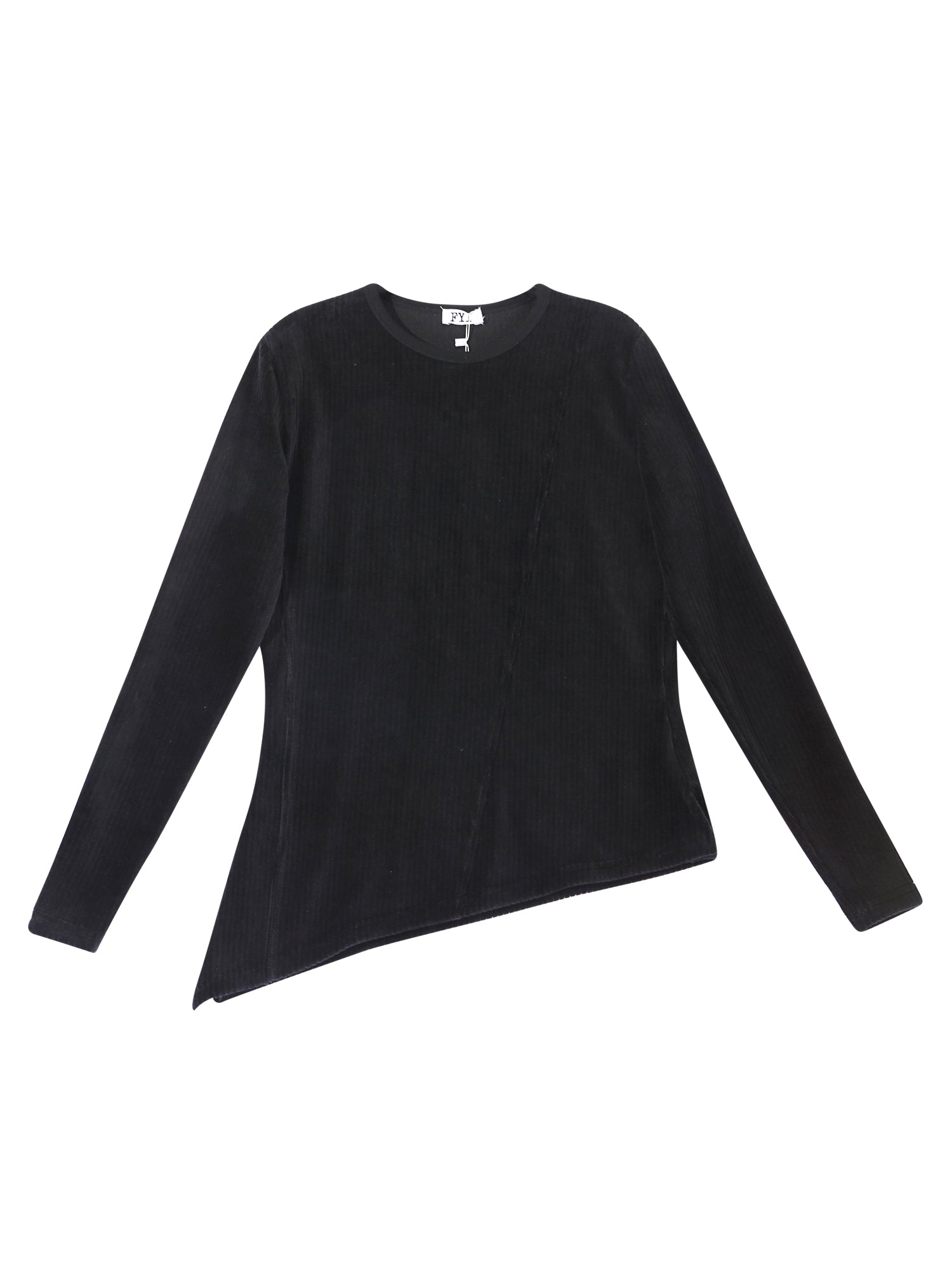 FYI Velour Asymmetric Long Sleeve Top FYI