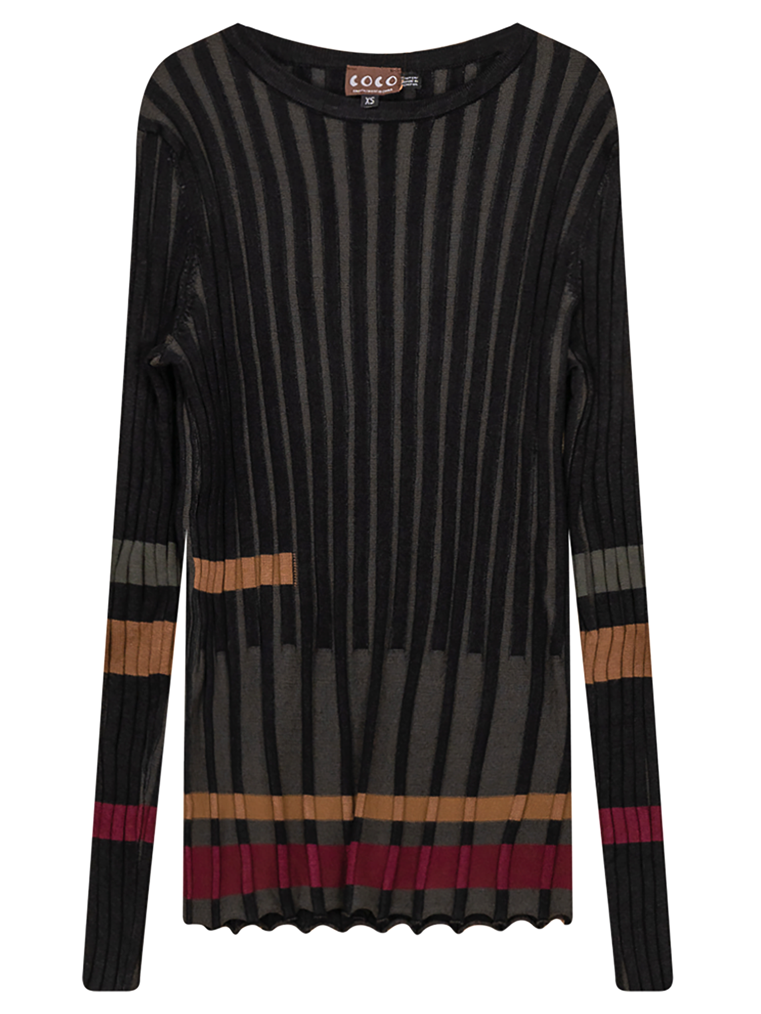 Coco Ribbed Color Block Sweater - Tops