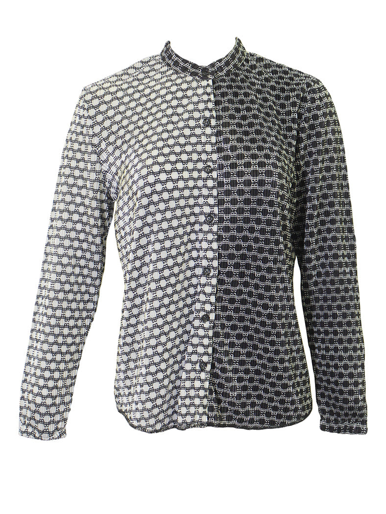 Wear & Flair Black and White Pleated Top - Tops