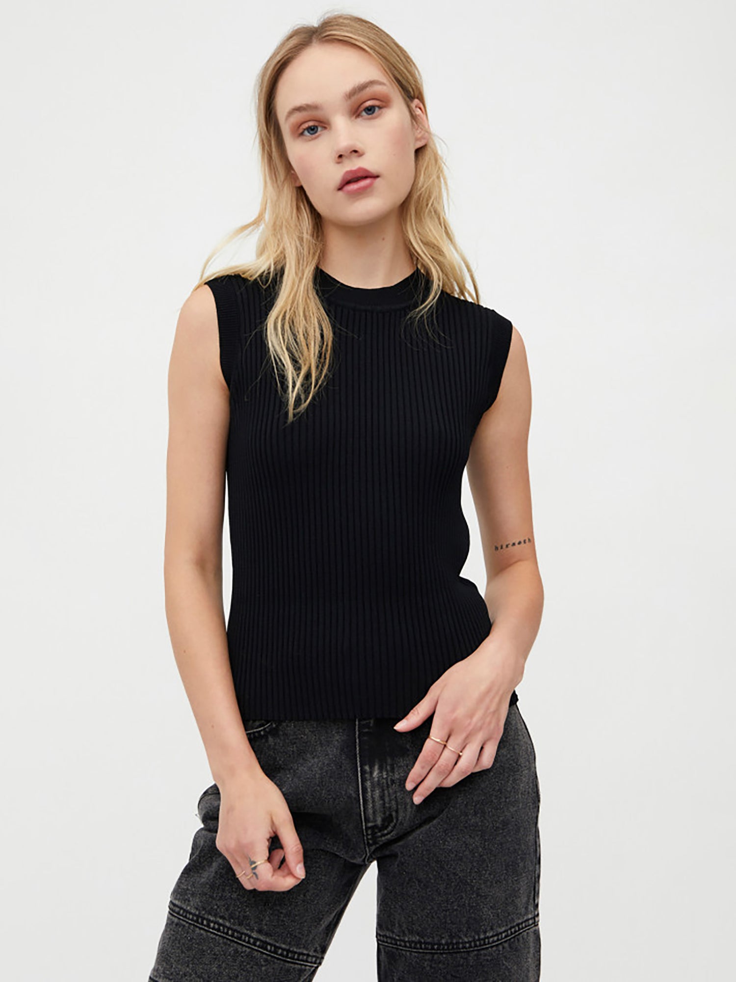 Wild Pony Sleeveless Ribbed Knit Top - Shirts & Tops