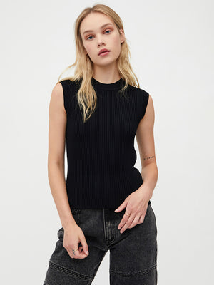 Wild Pony Sleeveless Ribbed Knit Top - Shirts & Tops