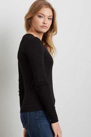 Three Dots Crewneck Long Sleeve Shirt