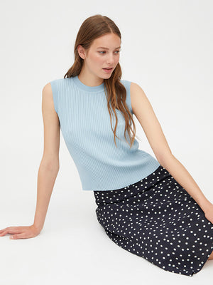 Wild Pony Sleeveless Ribbed Knit Top - Shirts & Tops