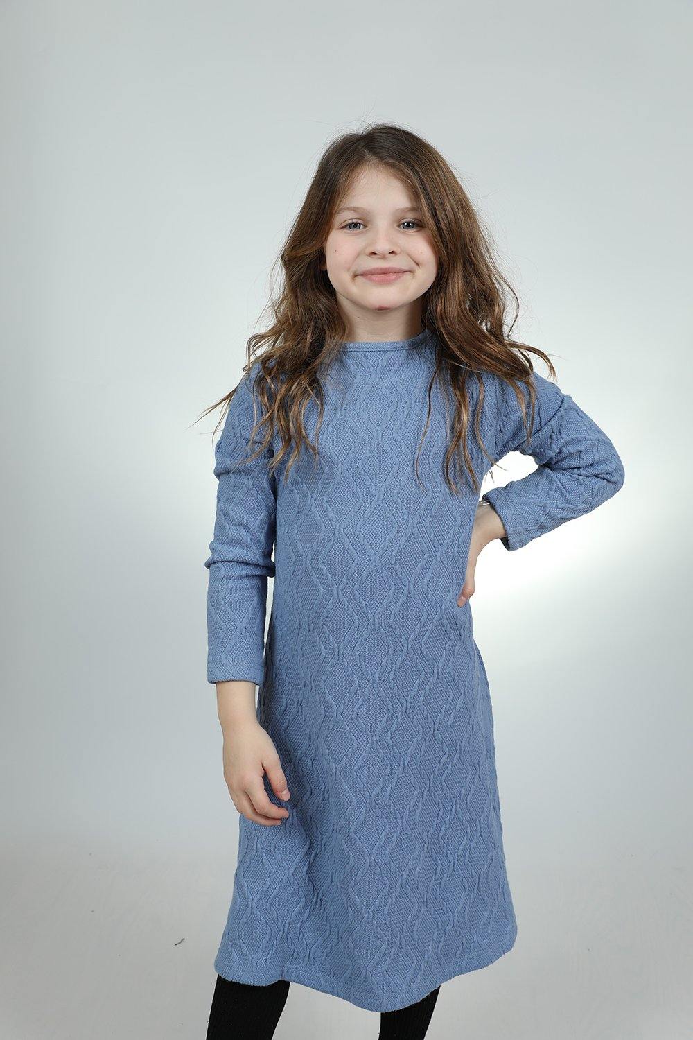 ZigZag Girls Swing Cable Knit Dress Lilac Designz