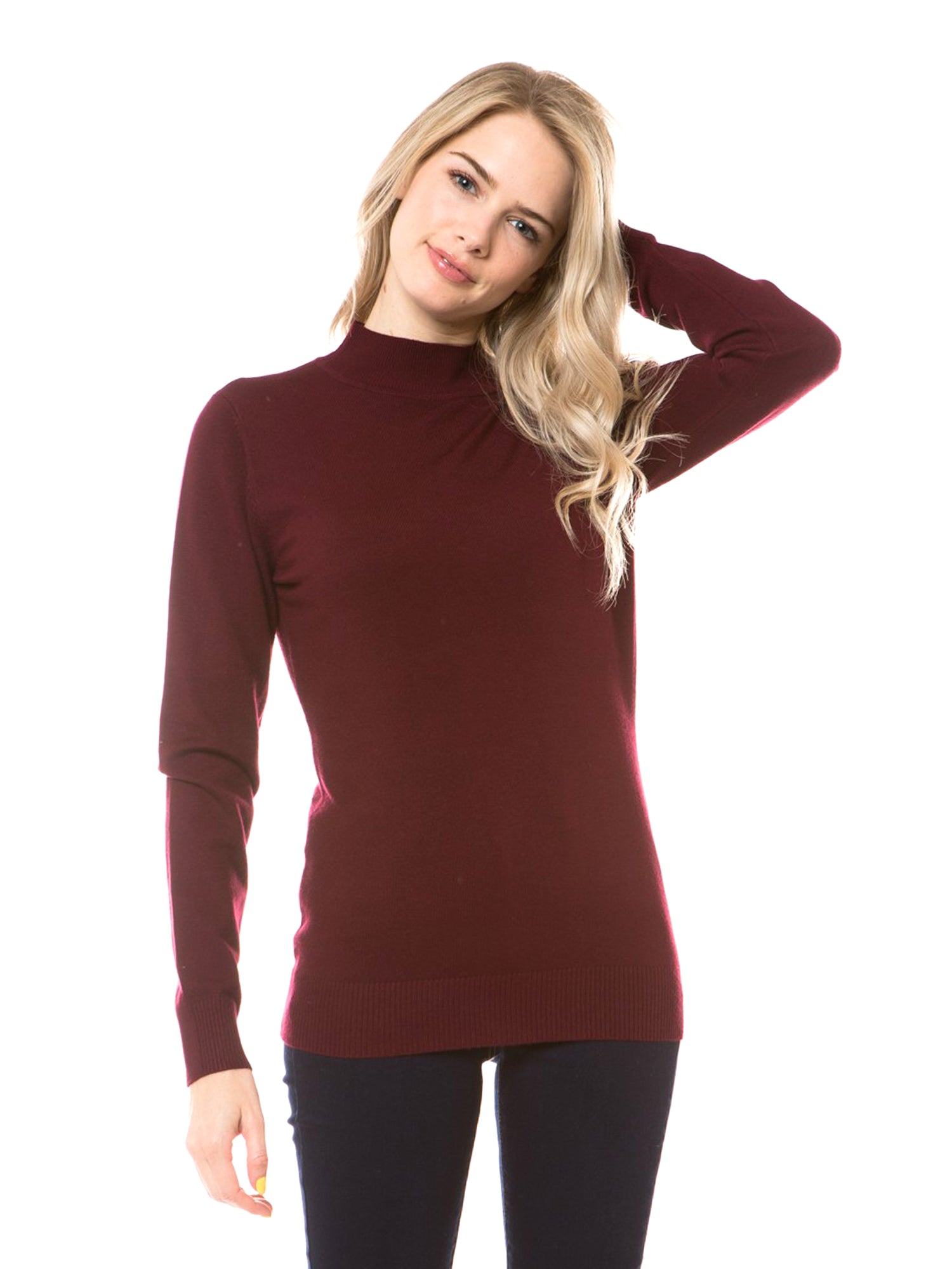 Cielo Mock Neck Knit Pull Over Sweater - Sweater