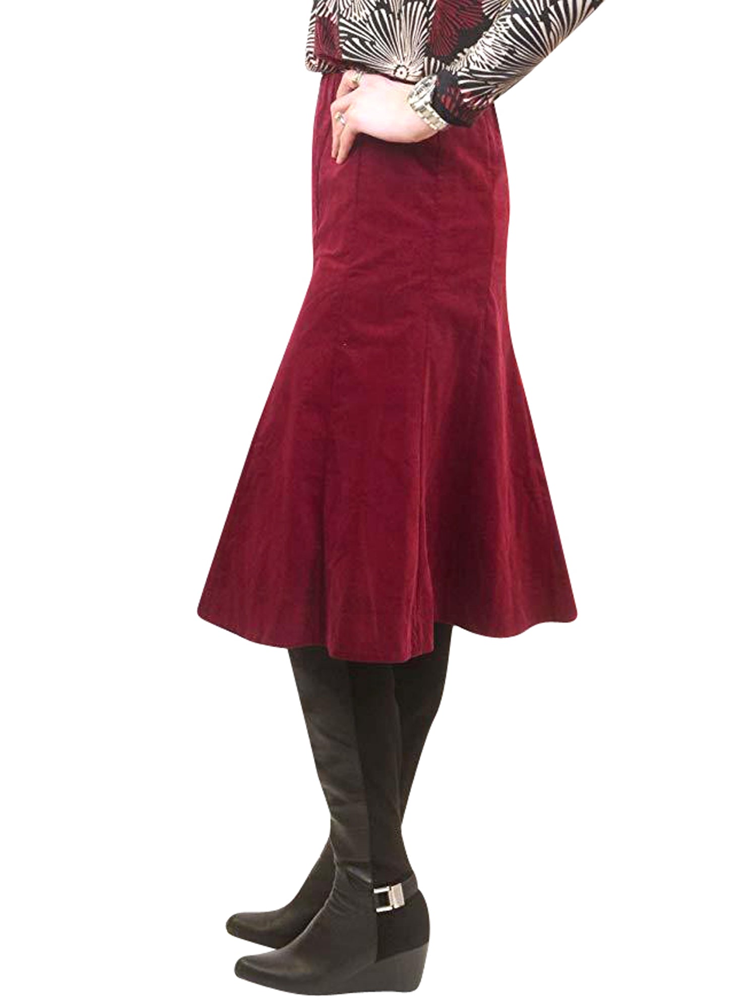 Dejavu Corduroy A-Line Skirt - Skirts