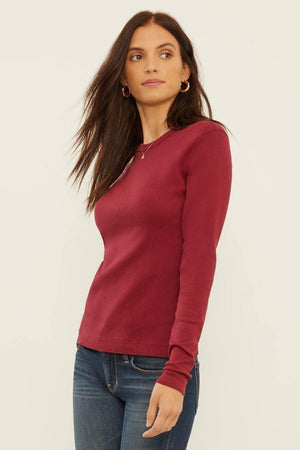 Three Dots Crewneck Long Sleeve Shirt