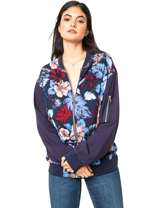 Hayden Hawaiian Floral Bomber Jacket Static