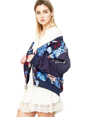 Hayden Hawaiian Floral Bomber Jacket Static