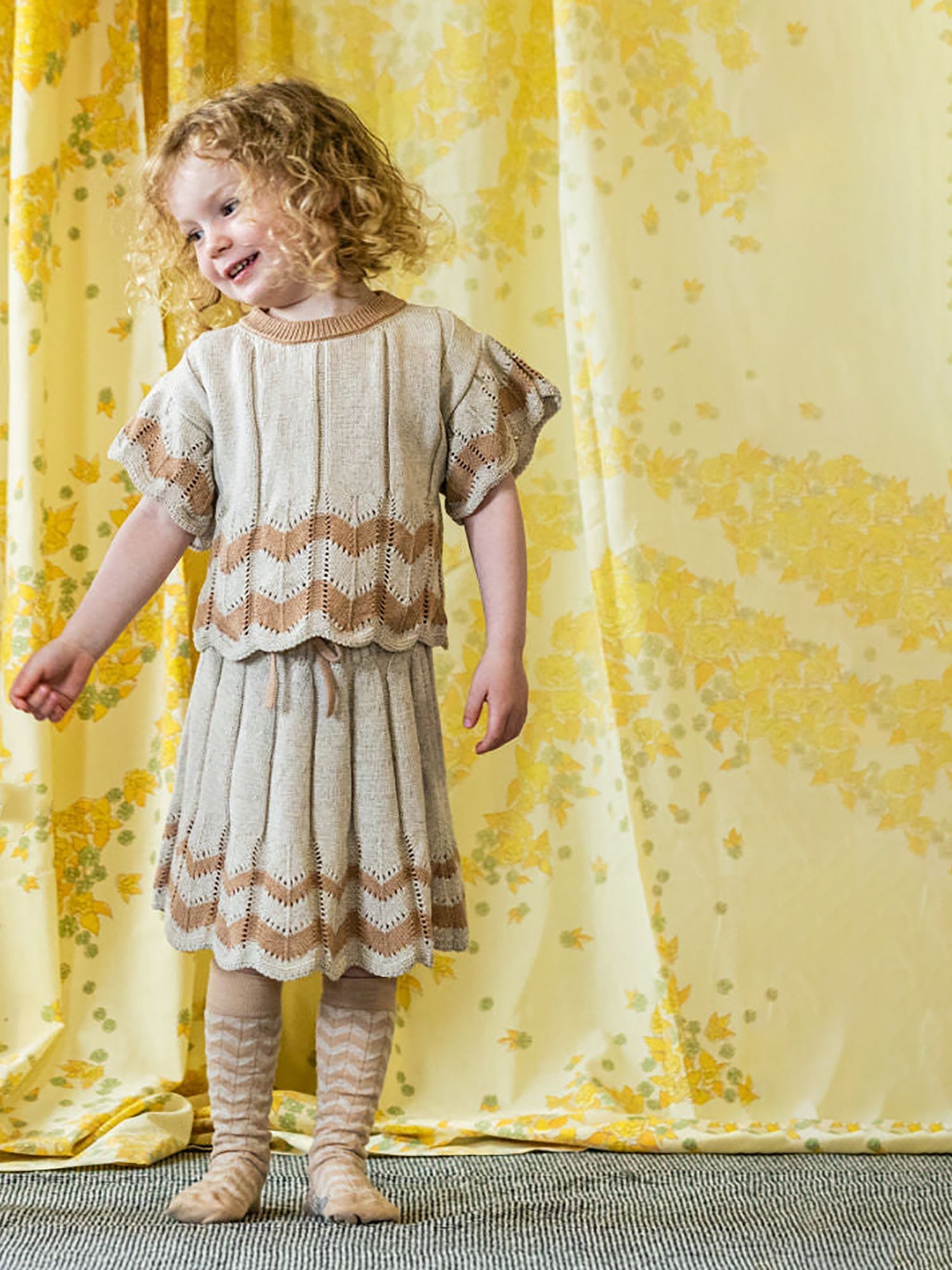 Mabli Kids Igam Ogam Knit Skirt - Skirts