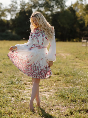 Nina Pink Floral Blouse - Tops