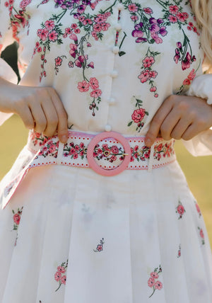 Nina Pink Floral Blouse - Tops