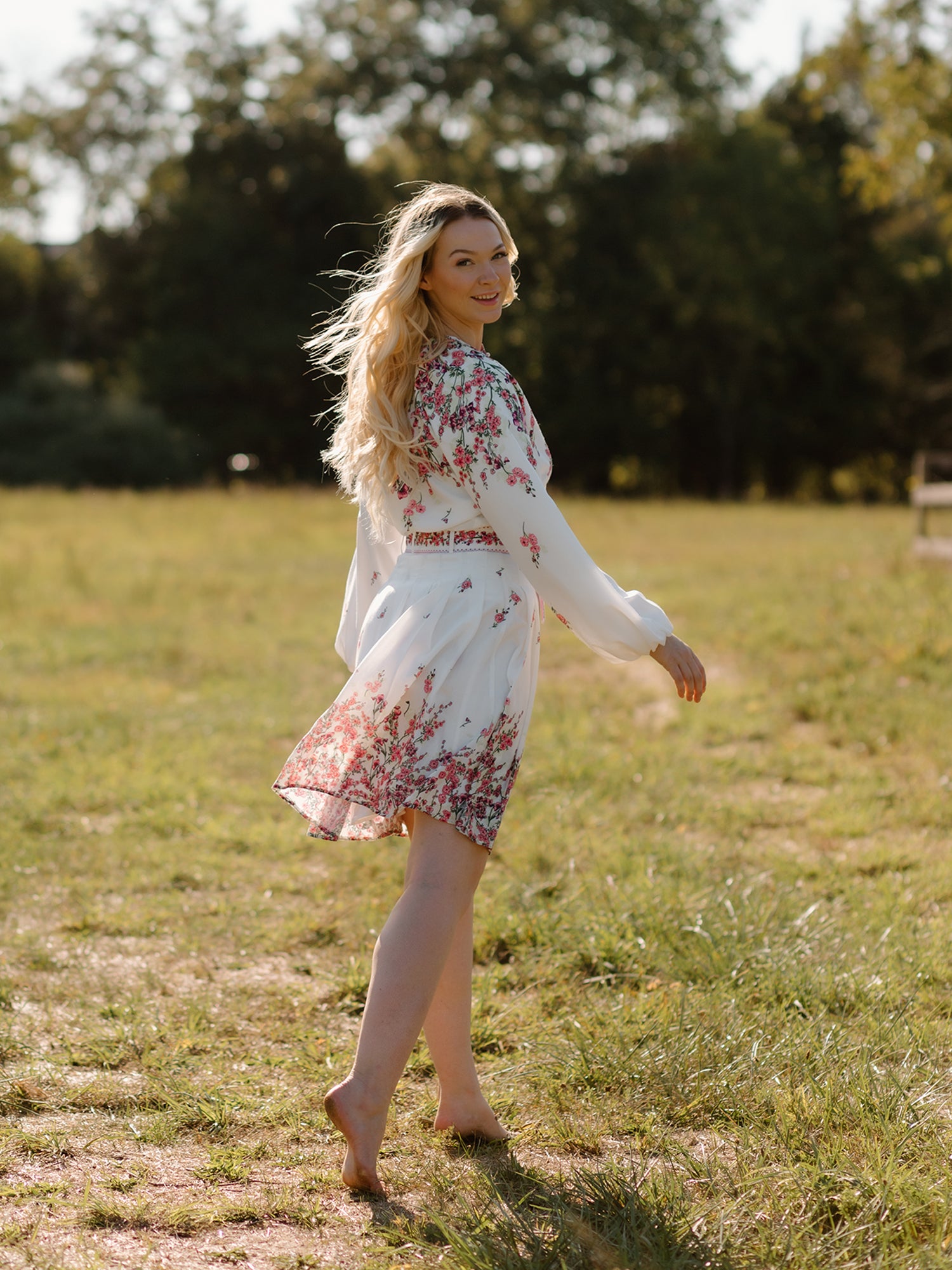 Nina Pink Floral Blouse - Tops