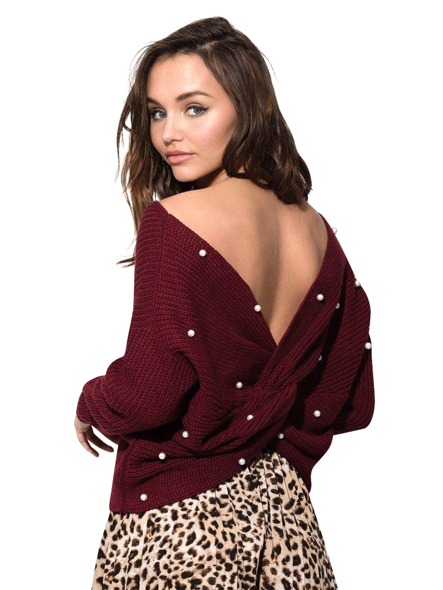 Haute Rogue Margo Pearl Twist Sweater vendor-unknown