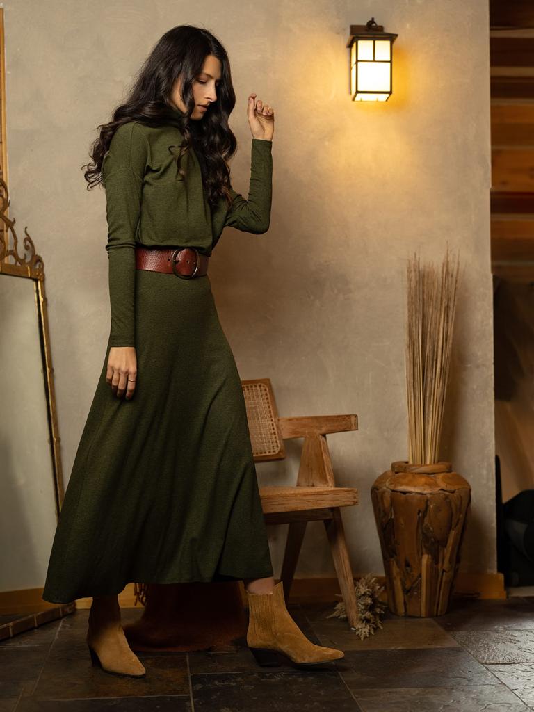 Third By Cee Ribbed Midi A-line Skirt - Skirts