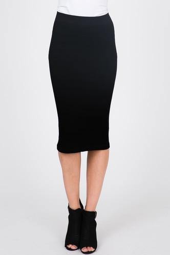 Maya's Place Ribbed Midi Skirt vendor-unknown