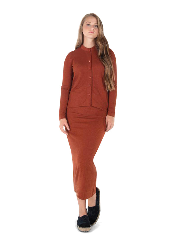 Ginger Knit Orange Skirt vendor-unknown