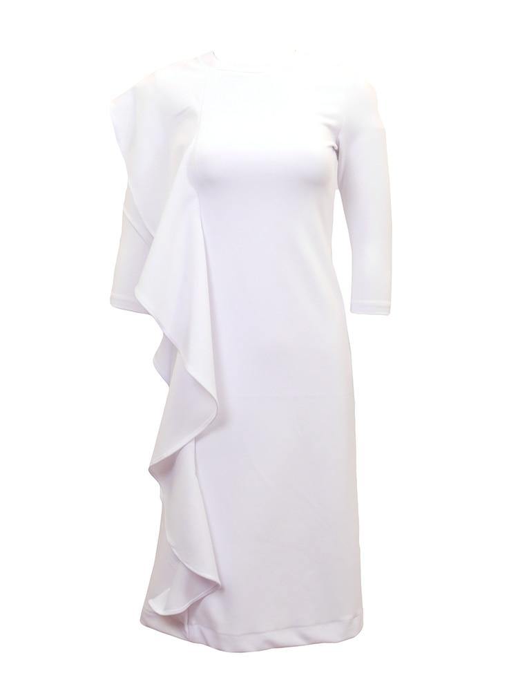 Rouge Pur White Ruffle Dress vendor-unknown