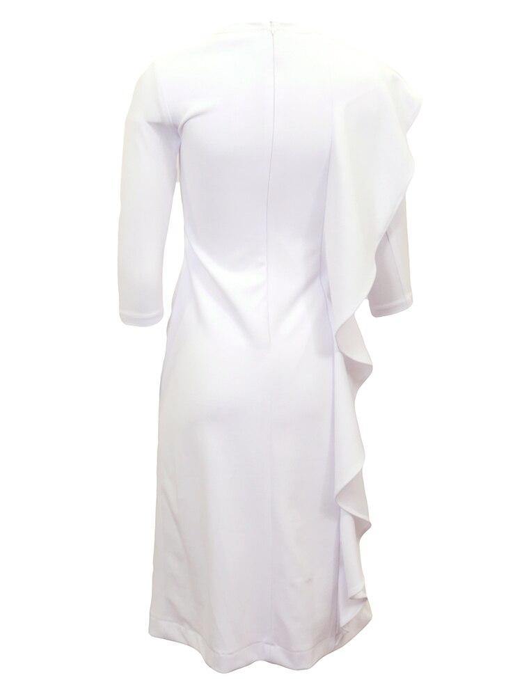 Rouge Pur White Ruffle Dress vendor-unknown