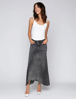 Wash Lab Selma Pieced Denim Maxi Skirt Wash Lab