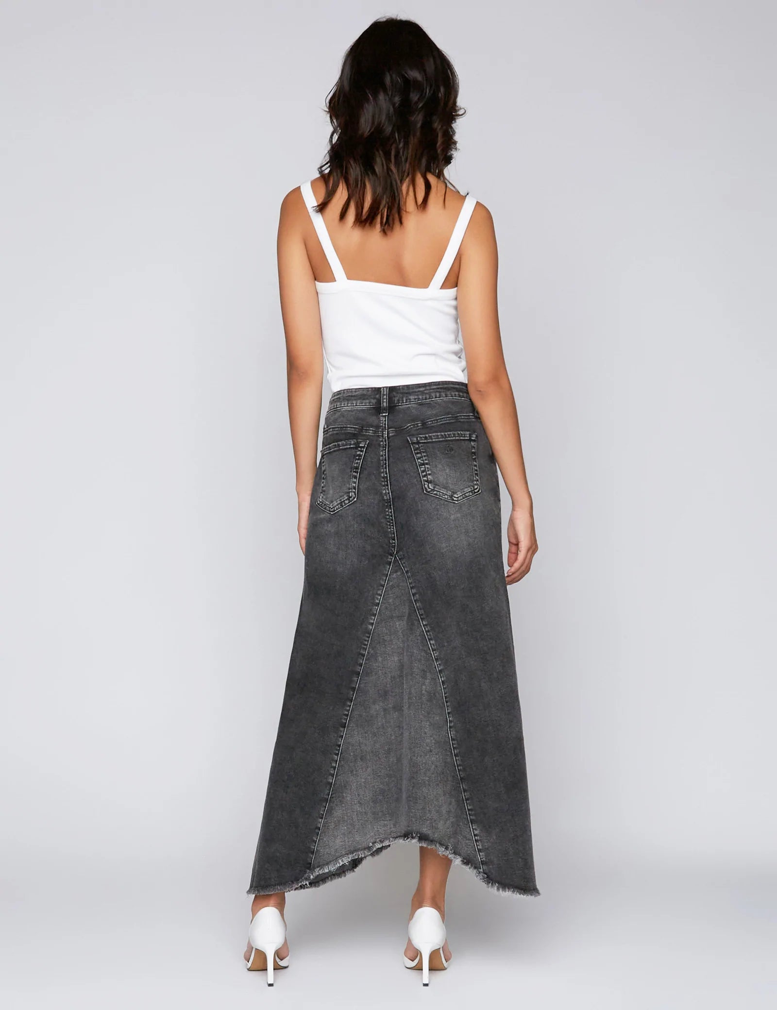 Wash Lab Selma Pieced Denim Maxi Skirt Wash Lab