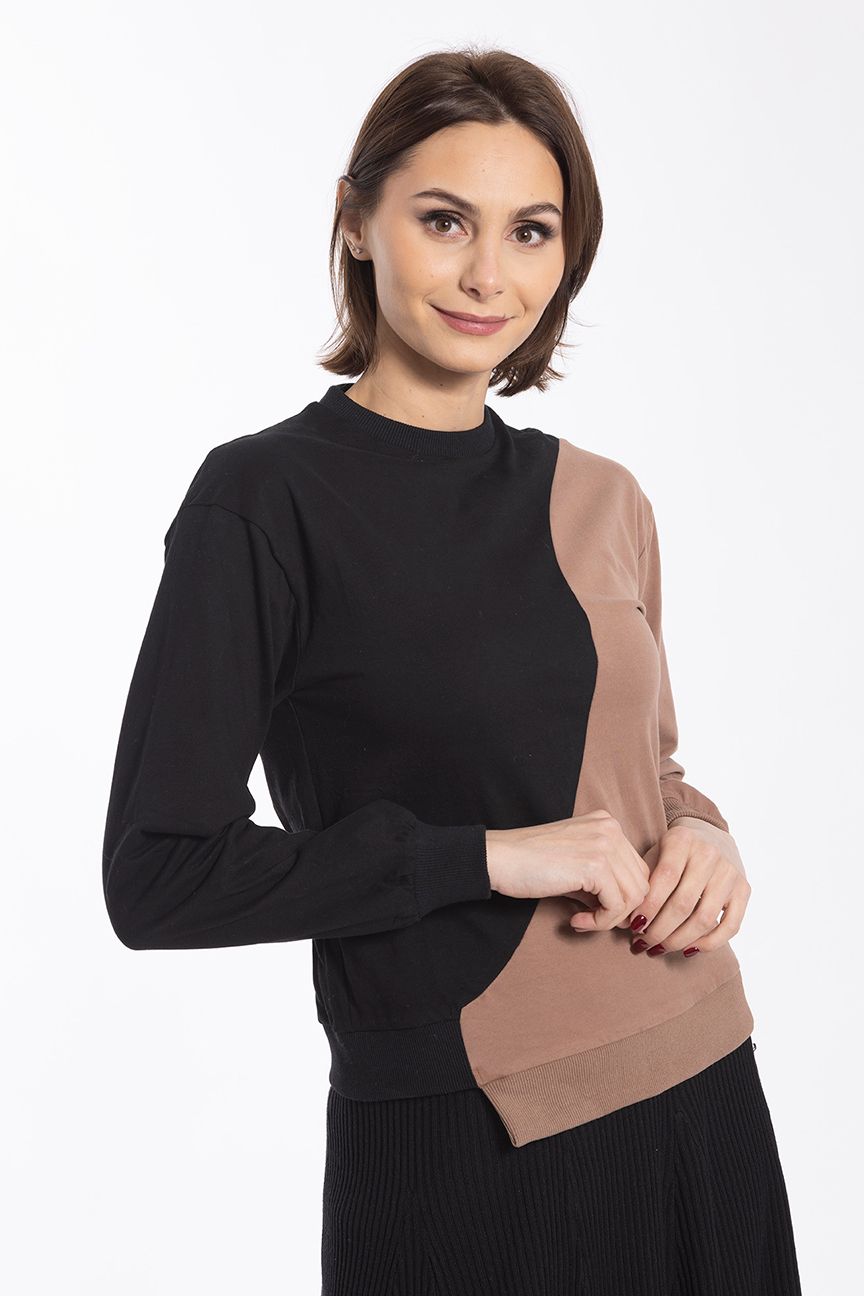 Static Color-block Wave Top - Shirts & Tops