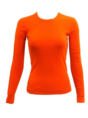 Three Dots Crewneck Long Sleeve Shirt (Bright) - PinkOrchidFashion