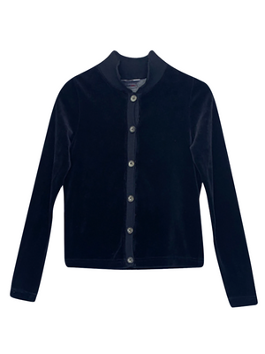 Hard Tail Velour Polo Cardigan (V-209) - Tops