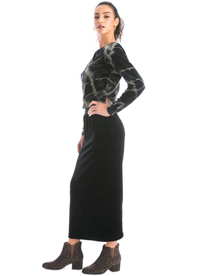 Hard Tail Velour Easy Fit Column Skirt (V-174) - Skirts