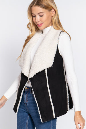 Reversible Shearling Suede & Faux Beckham Vest - Vests