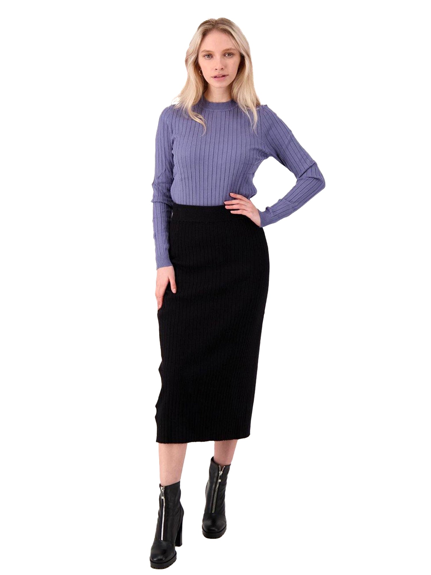 24/7 Ribbed Midi Skirt - Skirts